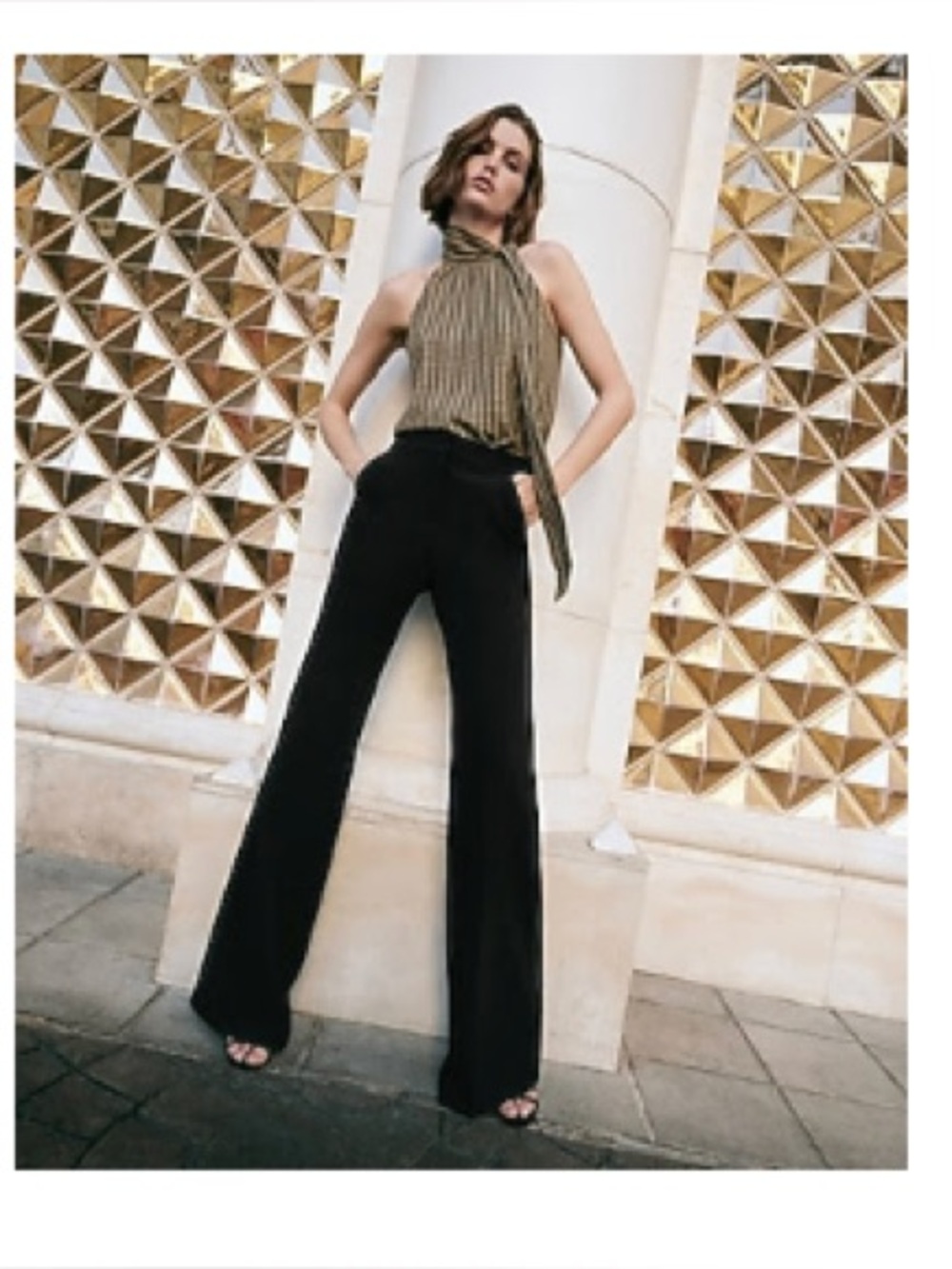 Express Black Wide-Leg High-Waist Trousers